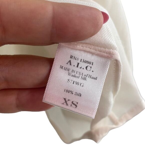 A.L.C Size XS 100% Silk Camisole Tank Off White Relaxed Fit Coastal Minimalist - Picture 4 of 8